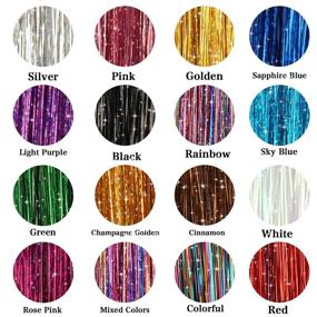 img 3 attached to BARSDAR Hair Tinsel Kit, 16 Colors Strands Shiny Tinsel Hair Extensions Fairy Glitter Sparkling Hair With Tools For Women Colorful Hair Highlights For Christmas Halloween Cosplay Party (16 Colors, 3200 Strands)
