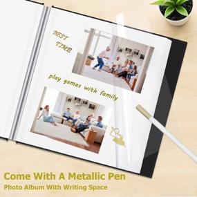 img 2 attached to DIY Scrapbook Photo Album With Self-Adhesive 60 Pages, Sticky Pages For 3X5 To 8X10 Photos, Perfect For Family, Wedding And Special Occasions, Includes Metallic Pen For Personalization.