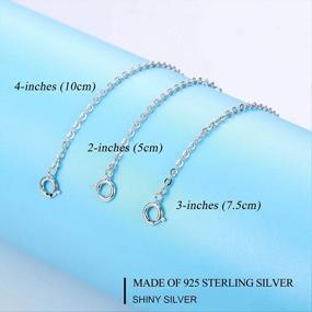 img 2 attached to 💎 LANCHARMED 3-Piece 925 Sterling Silver Necklace Extenders for Women | Rugged and Detachable Necklaces, Bracelets, and Anklet Chains for Jewelry Making