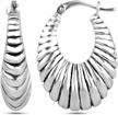 925 sterling silver lightweight shrimp hoop earrings for women - lecalla click-top design logo