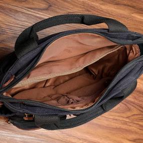 img 2 attached to Стильная и функциональная винтажная сумка-мессенджер из парусины для мужчин от XINCADA