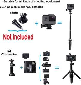 img 2 attached to 🤳 Enhanced 40-Inch Extendable Selfie Stick Tripod with Wireless Remote Shutter - Compatible with iPhone 13, Samsung Galaxy S22, and More!