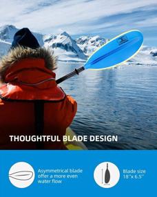 img 1 attached to OceanBroad Kayak Paddle 218cm-241cm - Durable Alloy Shaft Oar for Kayaking and Boating - Includes Paddle Leash