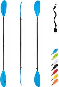 img 4 attached to OceanBroad Kayak Paddle 218cm-241cm - Durable Alloy Shaft Oar for Kayaking and Boating - Includes Paddle Leash