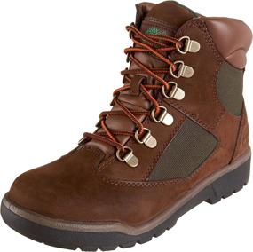 img 4 attached to Exploring Comfort and Style: Timberland 6 Inch Leather Fabric Toddler Boys' Shoes - Boots