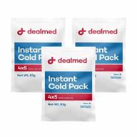 instant relief for injuries: dealmed pack of 3 disposable cold packs - single squeeze activation, no refrigeration needed logo