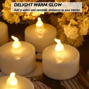 img 3 attached to Neween Flameless Tea Lights Candles, Realistic Flickering LED Tea Lights Battery Operated Electric Candles With Timer In Warm White For Wedding, Christmas, Halloween, Thanksgiving