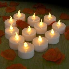 img 4 attached to Neween Flameless Tea Lights Candles, Realistic Flickering LED Tea Lights Battery Operated Electric Candles With Timer In Warm White For Wedding, Christmas, Halloween, Thanksgiving