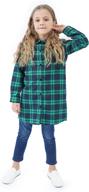 sleeve button cotton flannel green girls' clothing - tops, tees & blouses logo