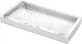 img 4 attached to Luxspire Mini Resin Vanity Tray - Multi-Use Organizer For Bathroom, Kitchen, And Dresser - Gravel White