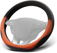 🚗 enhance your driving experience with winpower car steering wheel cover - microfiber leather, universal fit, 15 inch - ideal for car, truck, suv (orange) логотип