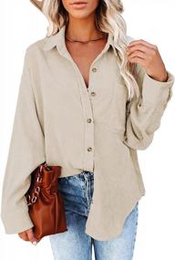 img 4 attached to Casual Style Corduroy Shacket With Pockets For Women By AlvaQ