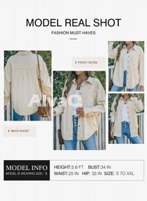 img 2 attached to Casual Style Corduroy Shacket With Pockets For Women By AlvaQ