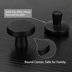 img 1 attached to Homdiy 25Pack Cabinet Knobs Round Black Knobs - 1.27 Inch Kitchen Cabinet Knobs Matte Black Cabinet Knobs Cabinet Hardware For Black Drawer Pulls And Dresser Knobs