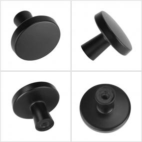 img 2 attached to Homdiy 25Pack Cabinet Knobs Round Black Knobs - 1.27 Inch Kitchen Cabinet Knobs Matte Black Cabinet Knobs Cabinet Hardware For Black Drawer Pulls And Dresser Knobs