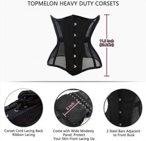img 1 attached to Flaunt Your Curves With TOPMELON'S Heavy Duty Black Mesh Underbust Corset