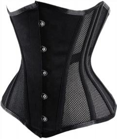 img 3 attached to Flaunt Your Curves With TOPMELON'S Heavy Duty Black Mesh Underbust Corset