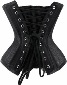 img 2 attached to Flaunt Your Curves With TOPMELON'S Heavy Duty Black Mesh Underbust Corset