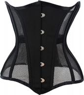 flaunt your curves with topmelon's heavy duty black mesh underbust corset logo