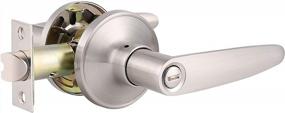 img 4 attached to Brushed Nickel Privacy Door Levers For Bedroom And Bathroom - Keyless Handleset For Universal Interior Doors By Knobonly - Pack Of 1