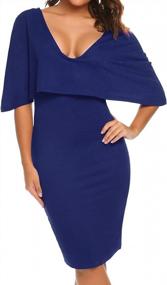img 4 attached to Stylish FINEJO Women'S Batwing Sleeve Bodycon Dress For Party And Clubbing