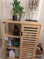 img 1 attached to Bamboo Bathroom Cabinet With Ample Storage - VIAGDO Freestanding Floor Cabinet With Doors And Side Shelves For Organized Living Spaces review by Chris Nastanovich