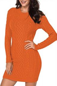 img 3 attached to Women'S Slim Fit Cable Knit Long Sleeve Sweater Dress By LaSuiveur