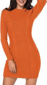 img 1 attached to Women'S Slim Fit Cable Knit Long Sleeve Sweater Dress By LaSuiveur