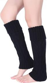 img 4 attached to Warm Up In Style: Pareberry Women'S Cable-Knit Footless Leg Warmers For Winter