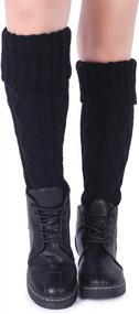 img 1 attached to Warm Up In Style: Pareberry Women'S Cable-Knit Footless Leg Warmers For Winter