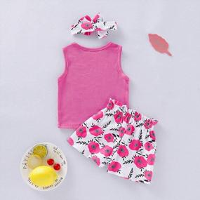 img 3 attached to 3 Pcs Infant Baby Girl Clothes Sets: Sleeveless Tank Tops, Flower Pant & Headband Outfits For Toddlers
