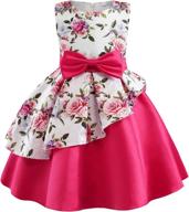 👸 enchanting princess print birthday dresses: perfect christmas clothing for girls logo