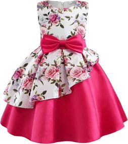 img 3 attached to 👸 Enchanting Princess Print Birthday Dresses: Perfect Christmas Clothing for Girls