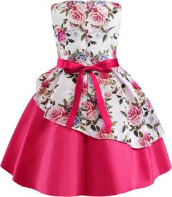 img 1 attached to 👸 Enchanting Princess Print Birthday Dresses: Perfect Christmas Clothing for Girls