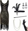 coucoland womens 1920s flapper sequin beads dress with roaring 20s gatsby accessories set for party logo