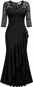 img 2 attached to MISSMAY Женское стильное вечернее макси-платье с v-образным вырезом и рюшами с разрезом