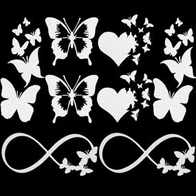 img 4 attached to OIIKI 8Pcs Women Butterfly Vinyl Car Decals – Stylish Reflective Stickers for Auto, Truck, SUV, Wall Art, Laptop, Phone Case - Silver White