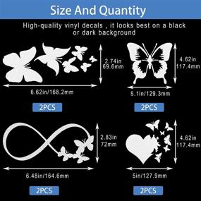 img 3 attached to OIIKI 8Pcs Women Butterfly Vinyl Car Decals – Stylish Reflective Stickers for Auto, Truck, SUV, Wall Art, Laptop, Phone Case - Silver White