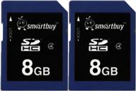 smart buy sdhc class 4 flash memory card sd hc secure digital c4 fast speed for camera (8gb (2-pack)) logo