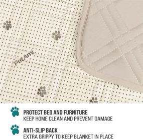 img 2 attached to 🐶 Waterproof Dog Blanket Furniture Cover Protector by PetAmi: Quilted Anti-Slip Pet Blanket for Couch, Sofa, and Bed | Suitable for Dogs, Cats | Water-Resistant, Soft, and Large Puppy Blanket | Quilted Design, Washable | Size: 52 x 82 Inches | Color: Beige