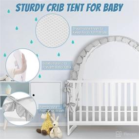 img 3 attached to 🛡️ Kylinton Crib Net: Ensure Baby's Safety with Pop-Up Tent! Protect from Climbing, Falls, & Bites - Grey, 28'' x 52''