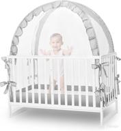 🛡️ kylinton crib net: ensure baby's safety with pop-up tent! protect from climbing, falls, & bites - grey, 28'' x 52'' logo