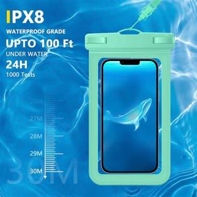 img 2 attached to 📱 [2-Pack] Universal Waterproof Phone Pouch - Up to 7" - IPX8 Waterproof Phone Case Bag for iPhone 13 Pro Max/12/11/XR/X/SE/8/7, Galaxy S22/S21, Note 20, Pixel/OnePlus - Perfect for Vacation Swimming