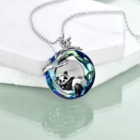 img 1 attached to Sterling Silver Origami Panda Necklace - Adorable Gift For Women, Wife, Or Mom With 'I Love You To The Moon And Back' Pendant