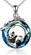 sterling silver origami panda necklace - adorable gift for women, wife, or mom with 'i love you to the moon and back' pendant logo