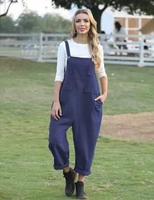 img 3 attached to Women'S Long Casual Loose Bib Overalls Jumpsuit With Pockets PV9