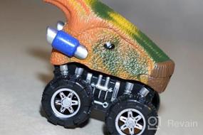 img 5 attached to Набор из 8 игрушечных машинок-динозавров для мальчиков 3-5 лет - Vdealen Dino Toys &amp; Games With T-Rex