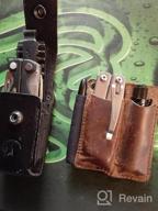 img 1 attached to Full Grain Leather EDC Pocket Organizer With Pen Loop - Ideal Pocket Slip, Knife Pouch, And Carrier For Everyday Carry Organization In Chestnut Color review by Malik Munns