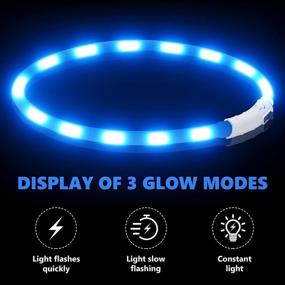 img 1 attached to 🐶 Enhance Pet Safety at Night: Waterproof, Rechargeable LED Dog Collar with Adjustable Size - 2 Pack