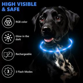 img 3 attached to 🐶 Enhance Pet Safety at Night: Waterproof, Rechargeable LED Dog Collar with Adjustable Size - 2 Pack